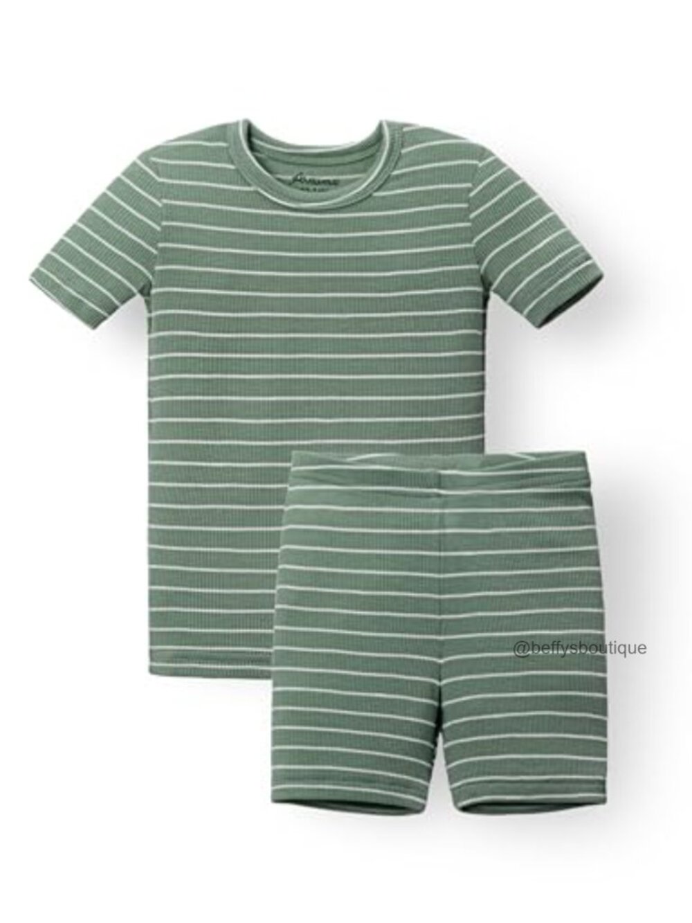 Baby Pajama Set - Ribbed Viscose Sleepwear, Short Sleeve, Toddler Kids Matching